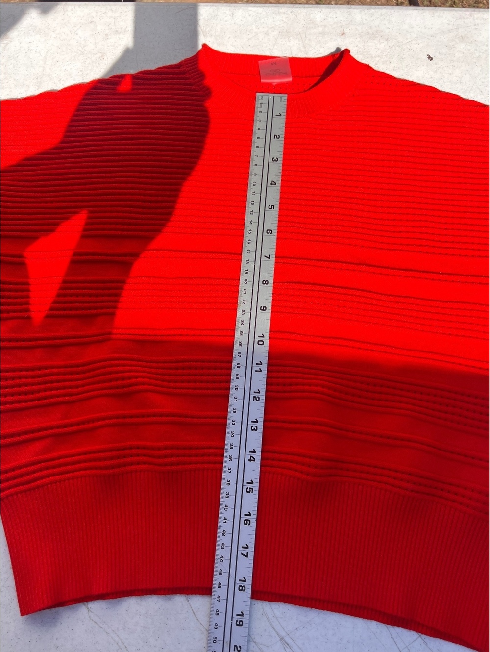 CALIA Red Open Knit Sweater Women’s M Textured Long Sleeve Pullover - Picture 5 of 7
